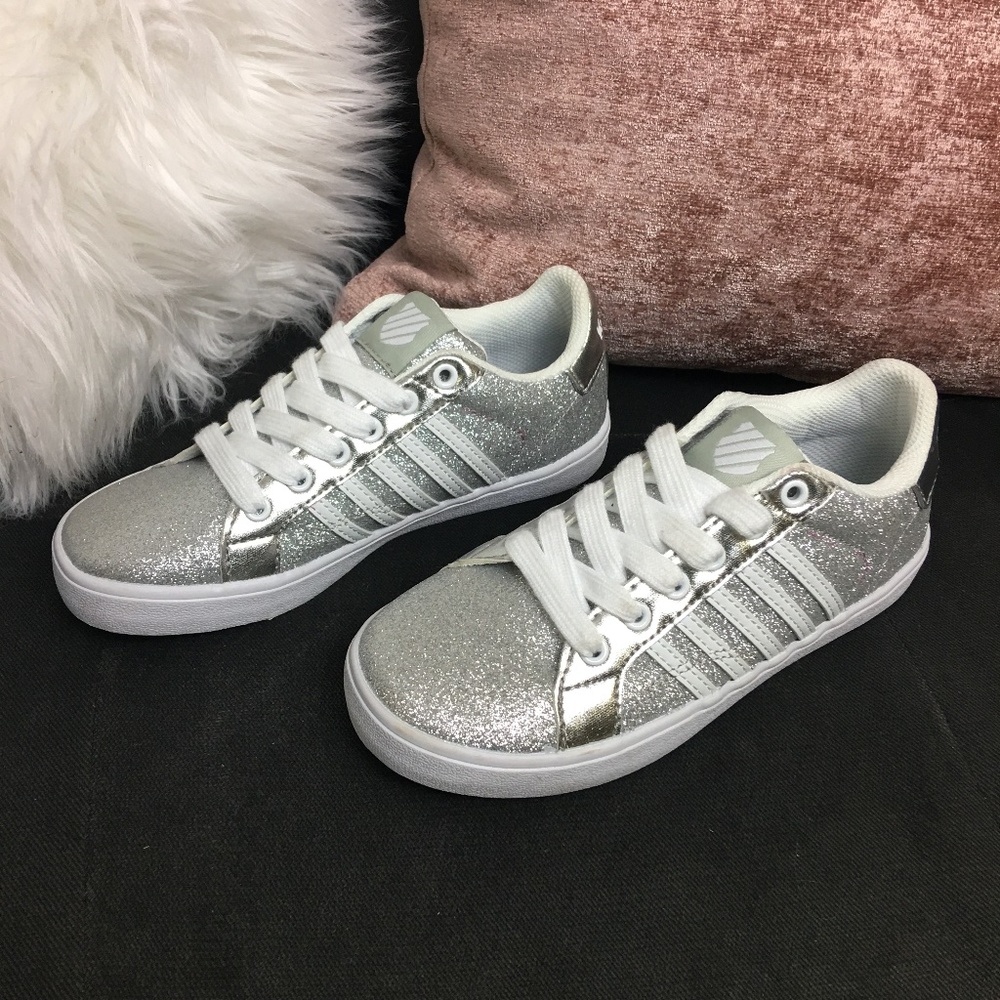 NWOB K-Swiss Girls Silver Sneakers ~ 2